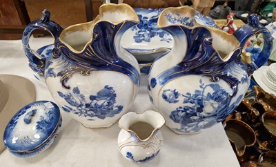 Lot 405 - Two Victorian Doulton Gloire-de-Dijon pattern...