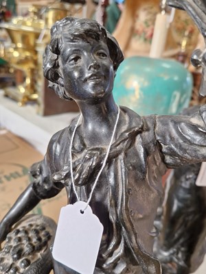 Lot 406 - After Victor Russeau, two spelter figures each...