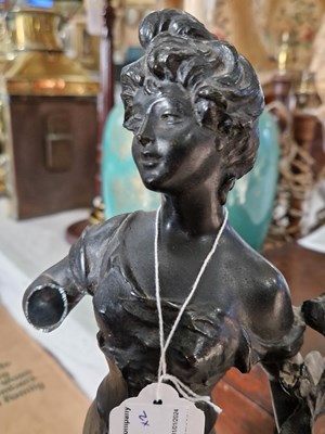 Lot 406 - After Victor Russeau, two spelter figures each...