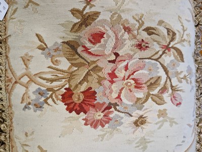 Lot 409 - A pair of Aubusson style cushions with floral...