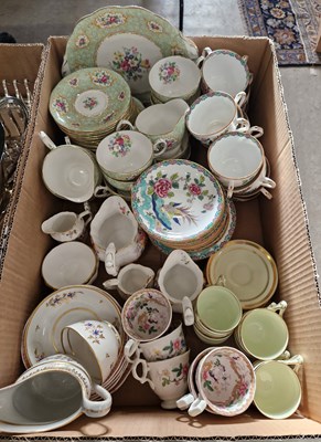 Lot 410 - A box of 19th century and later part teasets...