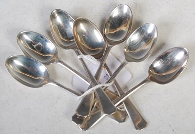 Lot 146 - Seven Sheffield silver coffee spoons, in the...