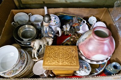 Lot 443 - A box of mixed items to include studio pottery...