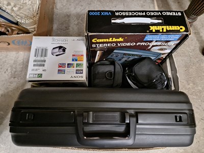 Lot 454 - A box containing assorted digital camcorders,...