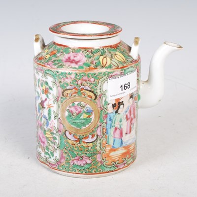Lot 168 - A Chinese porcelain famille rose Canton teapot...