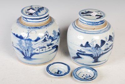 Lot 174 - Two Chinese blue and white porcelain jars and...