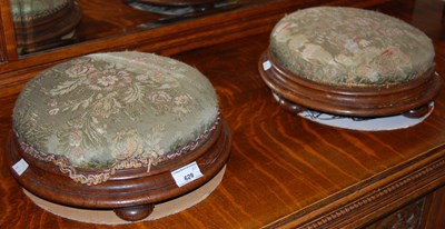 Lot 629 - A pair of mahogany upholstered circular...