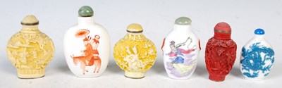 Lot 184 - Six assorted Chinese snuff bottles and...