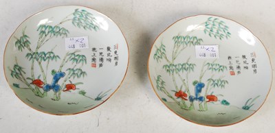 Lot 190 - A pair of Chinese porcelain dishes, late 19th/...