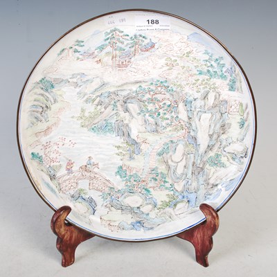 Lot 188 - A Chinese Canton enamel circular dish, Qing...