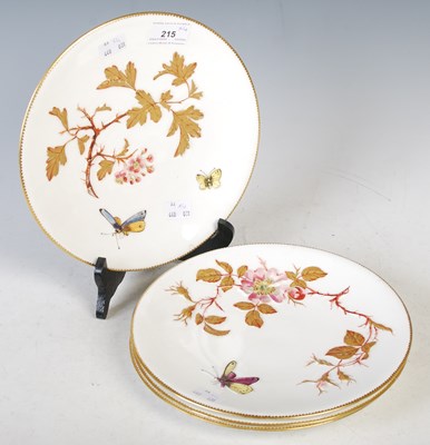 Lot 215 - Three Victorian dessert plates, 23.5cm...