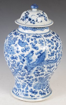 Lot 5 - A Chinese porcelain blue and white jar and...