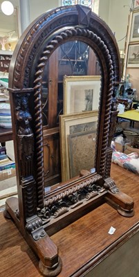 Lot 589 - A 19th century oak carved dressing table...