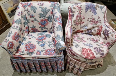 Lot 785 - A 19th century armchair with floral seat cover,...