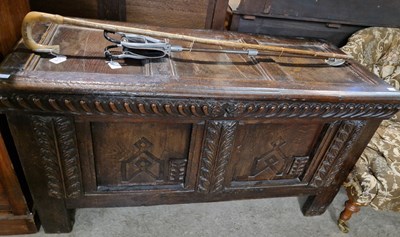 Lot 599 - A late 18th/ early 19th century carved oak...