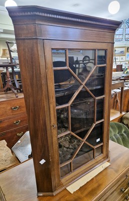 Lot 613 - A late 19th century mahogany hanging corner...