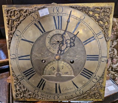 Lot 615 - A brass clock dial by Henry Deene of Honiton,...