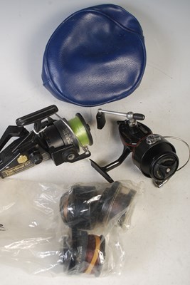 Lot 243 - Fishing interest: three spinning reels to...
