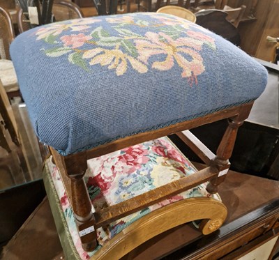 Lot 623 - An antique needlework upholstered stool...