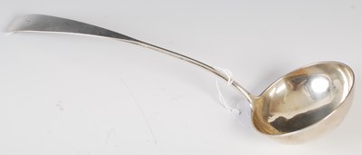 Lot 116 - A George III Scottish silver soup ladle, Old...