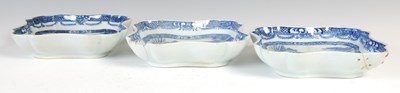 Lot 516A - Three Chinese blue and white porcelain square...