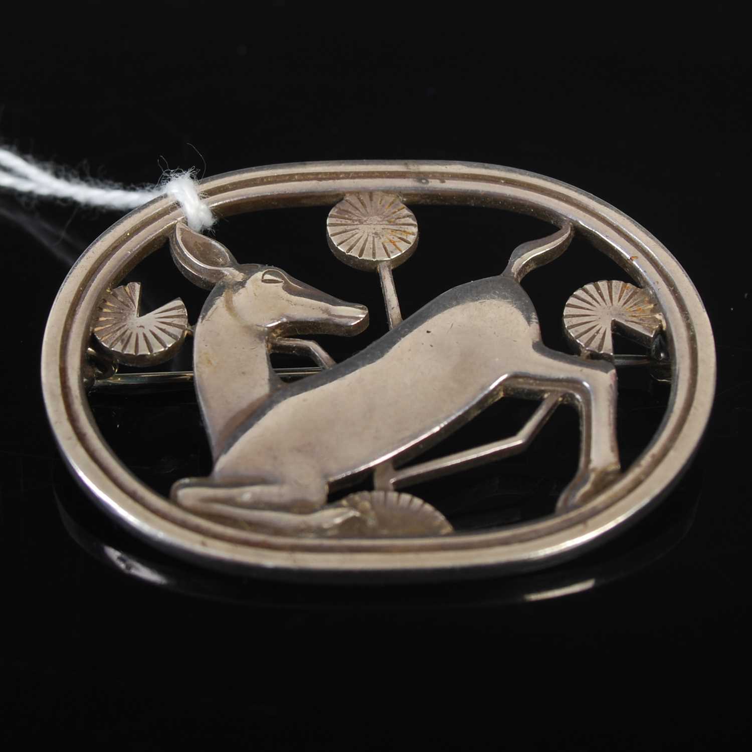 Lot 42 - Georg Jensen, a sterling silver brooch, with...