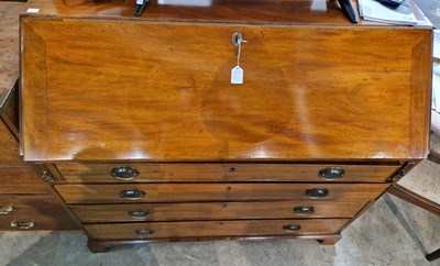 Lot 629 - A 19th century mahogany fall-front bureau, the...