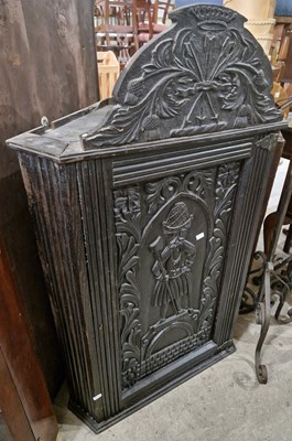 Lot 637 - A 19th century stained carved oak corner...