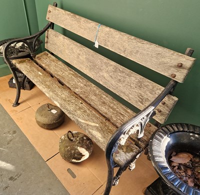 Lot 662 - A late 19th century cast metal garden bench...