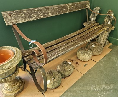 Lot 669 - A late 19th century garden bench.