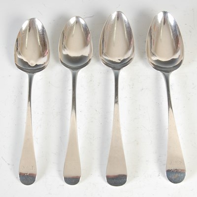 Lot 385D - Four Georgian silver table spoons, to include;...