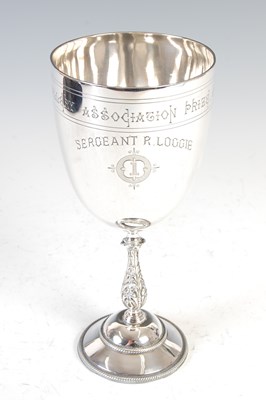 Lot 385E - A late Victorian silver presentation goblet,...