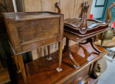 Lot 692 - A late 19th century pot cupboard with hinged...