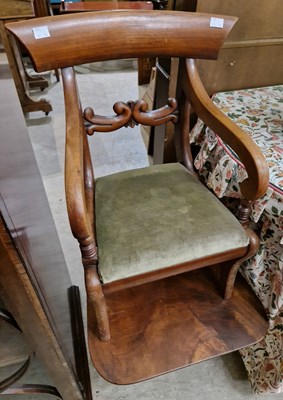 Lot 704 - A 19th century mahogany childs chair on stand.