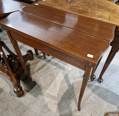 Lot 718 - An Edwardian mahogany and inlaid fold-out...