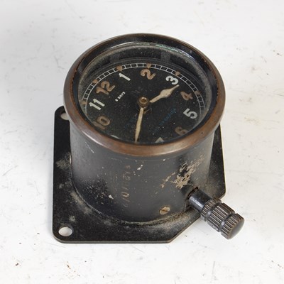 Lot 144A - A WWII aircraft cockpit clock, possibly from a...