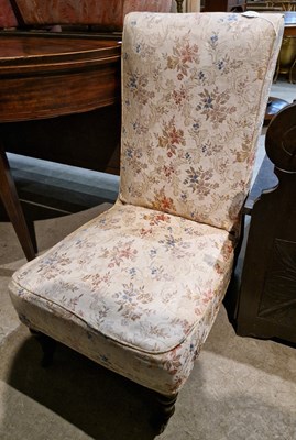 Lot 723 - A Victorian floral upholstered nursing chair...