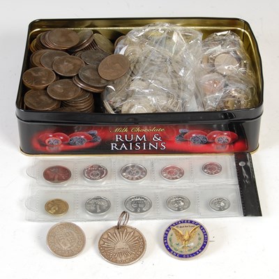 Lot 144B - A collection of assorted coins, to include; a...