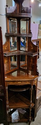 Lot 732 - A 19th century rosewood and inlaid corner...