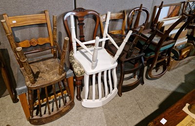 Lot 741 - A group of eight assorted chairs.