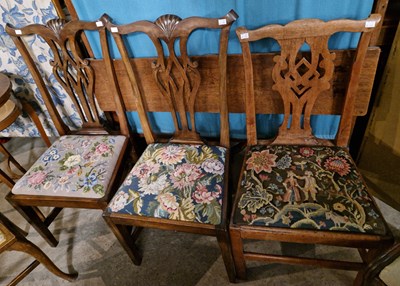 Lot 743 - A group of five assorted antique chairs.