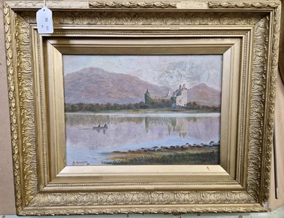 Lot 534 - A. Macniven (19th century) Highland loch scene...