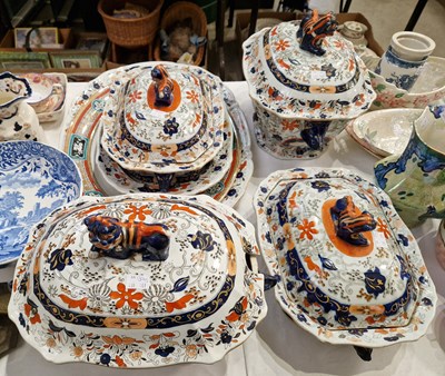 Lot 302 - A Masons Ironstone Japan pattern part dinner...