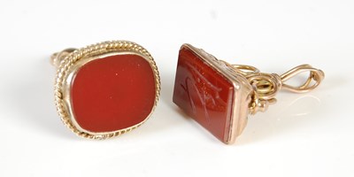 Lot 451F - An early 20th century 9ct gold and red stone...