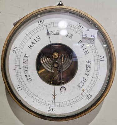 Lot 477 - A 19th century circular wall barometer with...