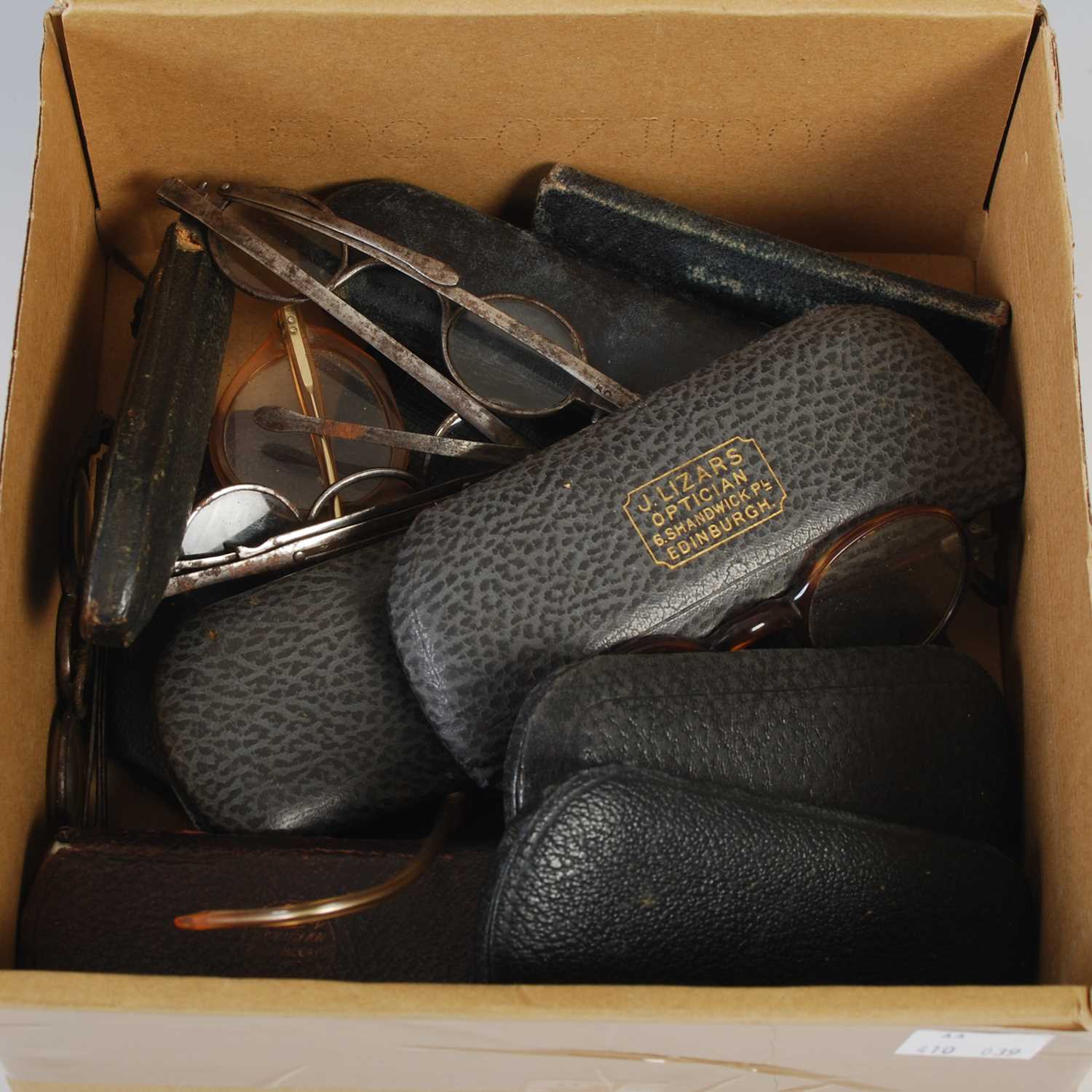 Lot 398 - A collection of antique and vintage spectacles,...