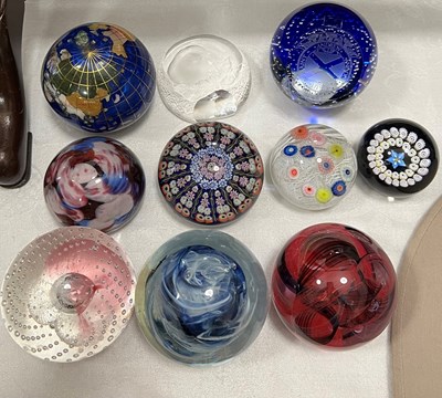 Lot 404B - A collection of art glass paperweights to...