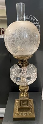 Lot 418 - A late 19th / early 20th century paraffin lamp,...