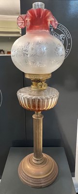 Lot 419 - A late 19th / early 20th century paraffin lamp,...