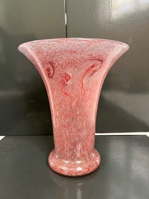 Lot 8 - A Vasart vase, mottled pink and blue with a...
